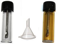 2 Pack Glass Bottle with Snuff Spoon Strong Vial Pocket Mini Funnel Bullet Glass Vial (2 Pack)