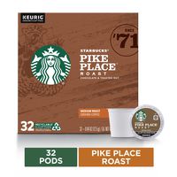 Starbucks Pike Place Roast Medium Roast Single Cup Coffee for Keurig Brewers, 1 box of 32 (32 total K-Cup pods)