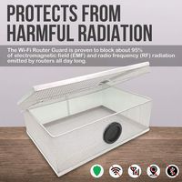 [Upgraded] EMF Blocking WiFi Router Guard, Blocks 90-95% of EMF RF Waves, 12x9x3 inches, Wi-Fi Router Cover Guard, Faraday Cage Technology, Universal Fit - Silver