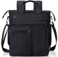 Scioltoo Shoulder Messenger Bag Men Laptop Backpack Briefcase Convertible Hybrid Backpack Large Lightweight Vertical Bag Cross Bag A-Dark Black