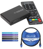 Micca MPLAY-HD Mini Digital Media Player with IR Remote Control Bundle with Blucoil 8-FT HDMI Cable, and 5-Pack of Reusable Cable Ties