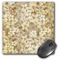 3D Rose"Tropical White Hawaiian Flowers Vintage Style" Matte Finish Mouse Pad - 8 x 8" - mp_79107_1