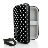 USA Gear Protective Hard Shell Digital Voice Recorder Slim Case - Compatible with Dennov, YEMENREN R9, DICTOPRO X100, Olympus DP-201, VR-BK8 and More Compact Voice Recorders - Polka Dot