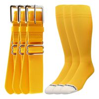 MadSportsStuff Pro Line Baseball Socks and Belt Combo (Gold 3 Pack, X-Large)
