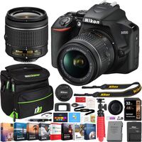 Nikon D3500 DSLR Camera with NIKKOR AF-P DX 18-55mm f/3.5-5.6G VR Lens Kit and Essential Accessory Bundle with Deco Gear Photography Gadget Bag + 32GB + Photo Video Editing Software & Maintenance Kit