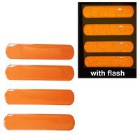 Orange Oval Reflective Domed Decals Triangle Safety Reflector Night Gloss 3D Gel Rear Resin Motorcycle Sticker Badge Reflector Bike Bicycle Car Helmet Trunk Tailgate Self Adhesive Decal Mobile Phone Laptop Notebook Mac