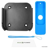 Eco-Fused Wall Mount and Remote Control Cover Compatible with Apple TV 4 / Apple TV 4K - Perfect Fit - Easy to Install - Holder Bracket Frame - Protective Non-Slip Silicone Shield