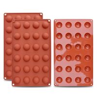 homEdge Mini 24-Cavity Semi Sphere Silicone Mold, 3 Packs Baking Mold for Making Chocolate, Cake, Jelly, Dome Mousse