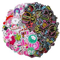 Roberly 110 Piece Cute Stickers & 100 Piece Gorgeous Neon Stickers for Water Bottles, Vinyl Waterproof Stickers Pink Stickers Water Bottle Stickers Computer Bicycle Guitar Skateboard Stickers Decals