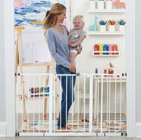 Regalo 56-Inch Extra WideSpan Walk Through Baby Gate,  Includes 4-Inch, 8-Inch and 12-Inch Extension, 4 Pack of Pressure Mounts and 4 Pack of Wall Cups and Mounting Kit