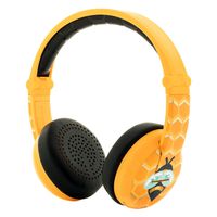 BuddyPhones Wave, Waterproof Wireless Bluetooth Volume-Limiting Kids Headphones, 20-Hour Battery Life, 4 Volume Settings of 75, 85, 94db and StudyMode, Includes Backup Cable for Sharing, Yellow