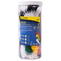 Calterm 71110 4"x8"x11" Nylon Cable Tie, Black & Natural, Assorted