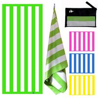 Elite Trend Microfiber Beach Towel for Travel:Oversized XL 78 x 35, 63x63,71x31Inch Quick Drying, Lightweight, Fast Dry Shower & Body Towels, Sand Free, Perfect (Cabana 1GRE, EXTRA LARGE (78X35-INCH))