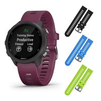 Garmin Forerunner 245 GPS Running Smartwatch with Included Wearable4U 3 Straps Bundle (Berry 010-02120-01, Black/Blue/Lime)