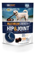 VetIQ Maximum Strength Hip And Joint Supplement For Dogs - Chicken Flavored Soft Chews, 22.2 Oz (180 count bag)