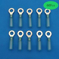 60Pcs Heat Shrink Connectors,Raogoodcx 16-14 GA Nylon Insulated Heat Shrink Ring Waterproof Wire connectors Marine Automotive Terminals Kit M6