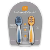NumNum Pre-Spoon GOOtensils | Baby Spoon Set (First Stage + Second Stage) | BPA Free Silicone Self Feeding Baby + Toddler Utensil | #1 Doctor Recommended Baby Led Weaning Spoon for Kids Ages 6 Months+