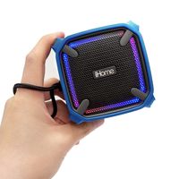iHome Weather Tough Portable Rechargeable Bluetooth Speaker with Speakerphone and LED Accent Lighting (Mini-Blue)