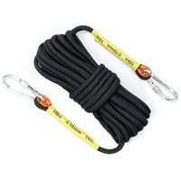 OXYVAN Outdoor Climbing Rope & Carabiner,10mm Static Rope,Fire Rescue Safety Rappelling Rope 32ft,49ft,64ft,