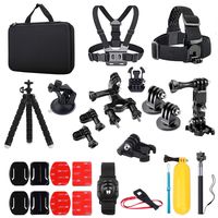 AIRON K-2 Action Camera Accessories Kit Compatible With Gopro Hero 7 6 5 4 3/3+ 2 1 2018 Black/Session/Fusion/DJI OSMO Action/AKASO/Campark/SJACM with Carrying Case