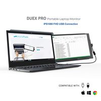 Mobile Pixels Duex Pro Portable Dual Monitor for Laptops, 12.5" Full HD IPS Laptop Screen, USB Type -A Type-C Lightweight On-The-Go Mobile Monitor, Brightness Adjustable Anti Glare Portable Screen