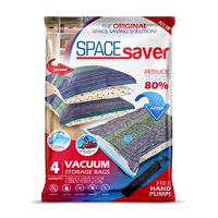 Spacesaver Premium Vacuum Storage Bags. 80% More Storage! Hand-Pump for Travel! Double-Zip Seal and Triple Seal Turbo-Valve for Max Space Saving! (Variety 4)