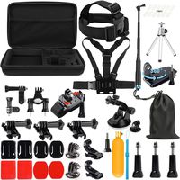 Lighten Outdoor Sports Accessories Kit for GoPro Hero 7 Black Silver White/6/Hero 5 4 3+ 3 2 1/Hero(2018)/Fusion AKASO EK7000 APEMAN Campark FITFORT 4K WiFi Action Camera