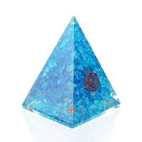 Orgone Pyramid with healing crystal and Stones- Aquamarine Orgone Energy Generator Nubian Pyramid for EMF Protection-chakra balancing-Positive Energy - By Orgonite Crystal