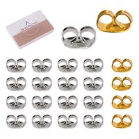 BEADNOVA Silver Gold Earring Backs Replacements Stainless Steel Earring Backings Pierced Earring Back for Posts Secure Locking Earring Backs for Studs Butterfly Earring Nut Stopper 210pcs