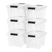 IRIS USA, Inc. TB-17 Stack & Pull Box, 19 Quart, Clear, 6 Pack
