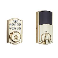 Kwikset 99140-001 914 Z-Wave SmartCode Electronic UL Deadbolt, featuring SmartKey in Polished Brass, Works with Alexa via SmartThings, Wink, or Iris
