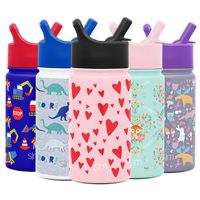 Simple Modern 14oz Summit Kids Water Bottle Thermos with Straw Lid - Dishwasher Safe Vacuum Insulated Double Wall Tumbler Travel Cup 18/8 Stainless Steel - Hearts