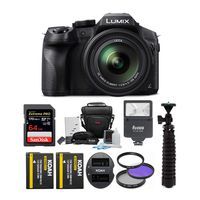 Panasonic DMC-FZ300K Digital Camera with Digital Slave Flash and 64GB Card Bundle