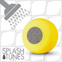 Splash Tunes Shower Speaker - Waterproof Bluetooth Shower Speaker, Portable, Hands-Free, Wireless, Water Resistant, Shower Speaker with Built-in Mic and Suction Cup - Yellow