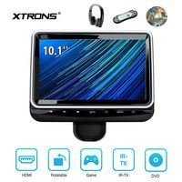XTRONS Universal 10.1 inch Car Headrest Multimedia CD DVD Player with HDMI USB SD Port Support 8Bit & 32Bit Games Screen Sharing Mounting Bracket & 1pc IR Wireless Headphones Included