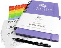 Budget Planner (Non-Dated), Finance Journal, Expense Tracker, and Bill Organizer - Monthly Budget Book Bundled with Cash Envelopes, Stickers, and a Pen (Light Purple, 1 Year)
