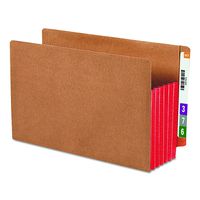 Smead End Tab File Pocket, Reinforced Straight-Cut Tab, 5-1/4" Expansion, Extra Wide Legal Size, Redrope with Red Gusset, 10 per Box (74696)