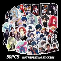 Black Butler Waterproof Laptop Stickers Waterproof Skateboard Snowboard Car Bicycle Luggage Decal 50pcs Pack (Black Butler)