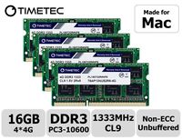 Timetec Hynix IC 16GB KIT(4x4GB) Compatible for Apple Mid 2010/2011 iMac 21.5/27 inch DDR3 1333MHz PC3-10600 CL9 204 Pin SODIMM Upgrade for iMac 11,2 iMac 11,3 iMac 12,1 iMac 12, 2 (16GB KIT(4x4GB))