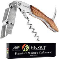Professional Waiter's Corkscrew by HiCoup - Rosewood Handle All-in-one Corkscrew, Bottle Opener and Foil Cutter, Used By Sommeliers, Waiters and Bartenders Around The World