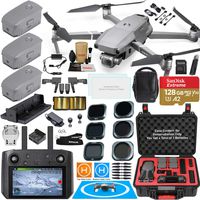 DJI Mavic 2 PRO Drone Quadcopter with DJI Smart Controller (W/Touch Screen Display) and Fly More Kit Combo Bundle; Comes w/ 3 Batteries, Hasselblad Camera, Rugged Carry Case & Must Have Accessories