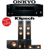 Klipsch RP-250F 5.1-Ch Reference Premiere Home Theater Speaker System with Onkyo TX-RZ820 7.2-Ch 4K Network AV Receiver