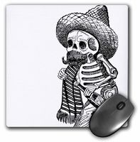 3dRose Day of the Dead Skeleton - Mouse Pad, 8 by 8 inches (mp_110541_1)