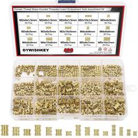 DYWISHKEY 400 Pieces M2 M3 M4 M5 Female Thread Knurled Nuts Brass Threaded Insert Embedment Nuts Assortment Kit
