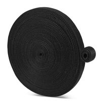 TNP Hook and Loop Tape Strap Cable Ties Fastener (Black) (75 Feet) - Sticky Self Adhesive Nylon Fabric Roll Wrap 0.75" Wide 5 Yards Reusable for Cutting Custom Length Cord Wire Fastening