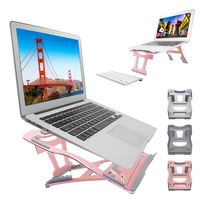 Muse Aluminum Transformable Laptop Stand, Convertible Laptop Riser Ventilated Notebook Holder Stand Compatible with MacBook Air/Pro Dell XPS HP Lenovo etc. for 10-17"Laptop Computer (Rose Pink)
