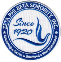 Zeta Phi Beta New Dove Seal Iron-On Patch [White - 4"]