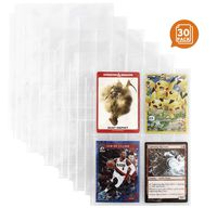 Forged Dice Co. 4 Pocket Pages Pack of 30-2 5/8" x 3 3/4" Pocket - 6" x 8" Page Size - Fits Mini Binder 3 Ring Binders and Monster Card Binder - Fits Monster Spellbook Pokemon Baseball Magic Cards