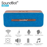 SoundBot SB574 6W Bluetooth 4.2 Wireless Speaker for 6hrs Music Streaming and Hands-Free Calling w Premium Driver Passive Radiator Subwoofer, Built-in Mic Battery, 3.5mm Audio Port for Indoor Outdoor
