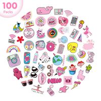 Cool VSCO Stickers for Hydro Flask, Big(2.5-4inch) 100Pcs Waterproof Stickers for Water Bottles Laptop Hydroflasks, Trendy Aesthetic Pink Cute Vinyl Sticker Pack for Teens Girls Adults